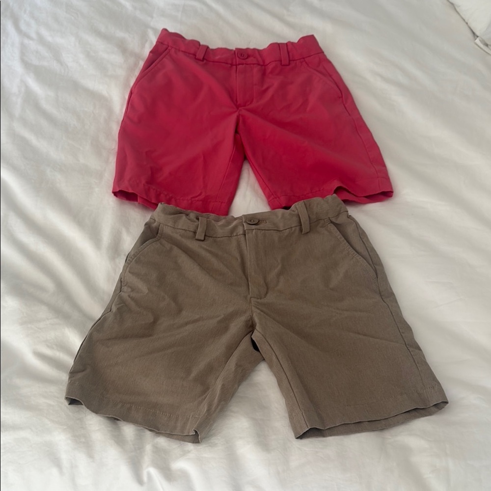 Vineyard Vines Kids Shorts - Salmon and Dark Khaki